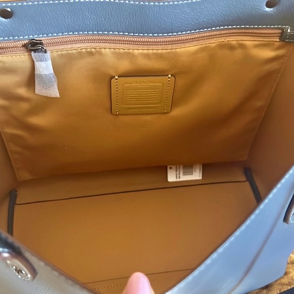 COACH Polished Pebbled Leather Market Tote - Picture 10 of 10